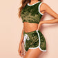 2 Piece Sporty Crop Top Shorts Set