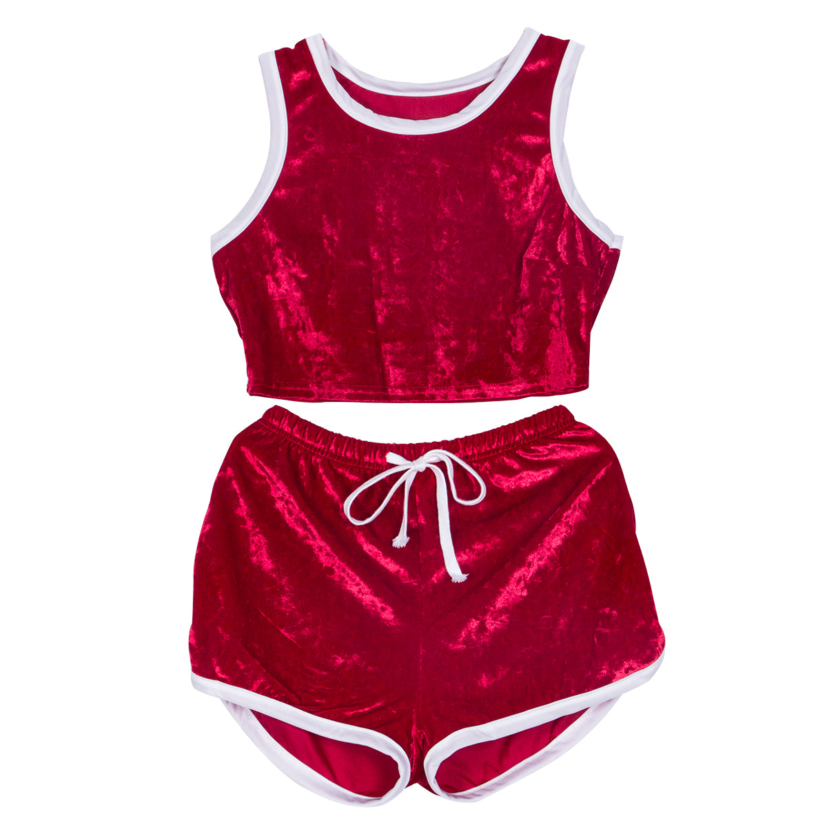 2 Piece Sporty Crop Top Shorts Set