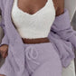 3 Piece Soft Warm Long Sleeve Hoodie Shorts and Vest Pajama Set