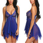 Lace Top Triangle Cut Bottom Sheer Nightie