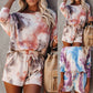 2 Piece Tie Dye Loose Casual Short Set