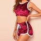 2 Piece Sporty Crop Top Shorts Set