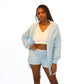 3 Piece Soft Warm Long Sleeve Hoodie Shorts and Vest Pajama Set