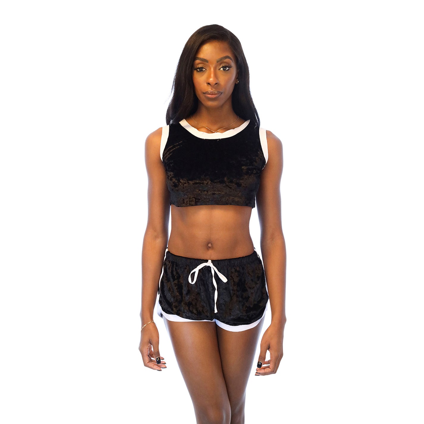 2 Piece Sporty Crop Top Shorts Set