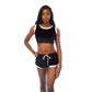 2 Piece Sporty Crop Top Shorts Set