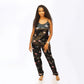 2 Piece Cami Top Long Pants Silk Pajamas Set