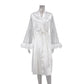 Mesh Robe Feathered Sleeves