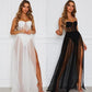 Mesh Long Dress w/ Corset Style Top