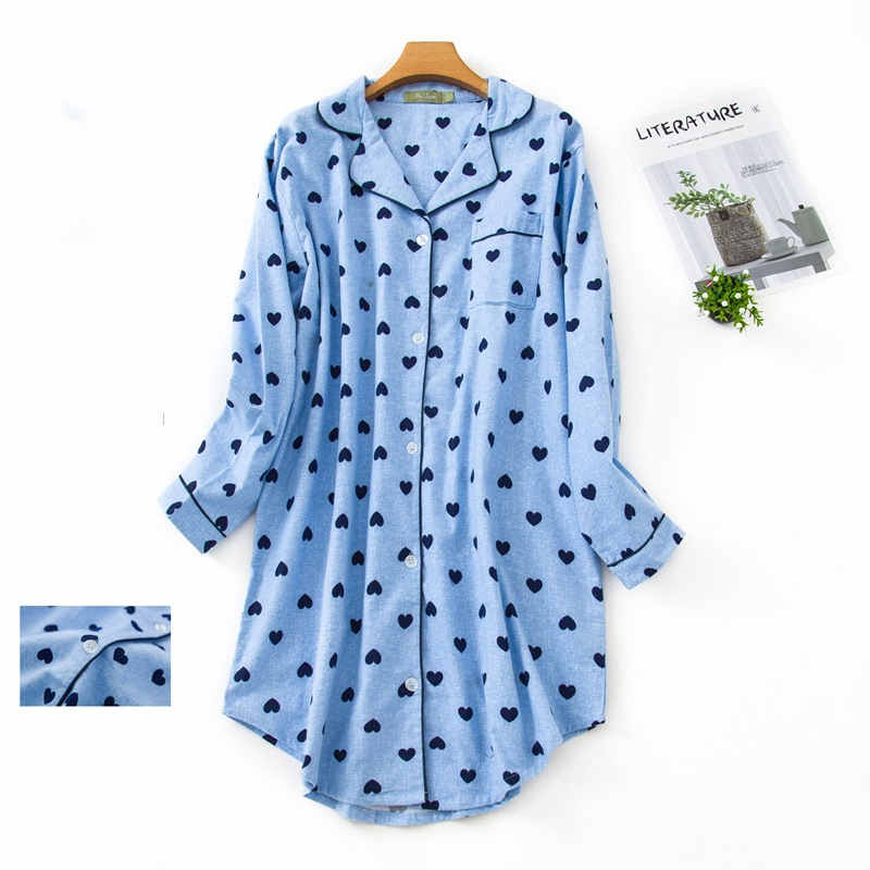 Woven Flannel Cotton Nightshirt