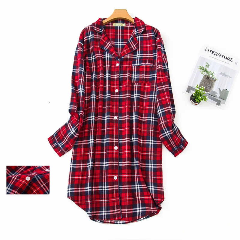 Woven Flannel Cotton Nightshirt