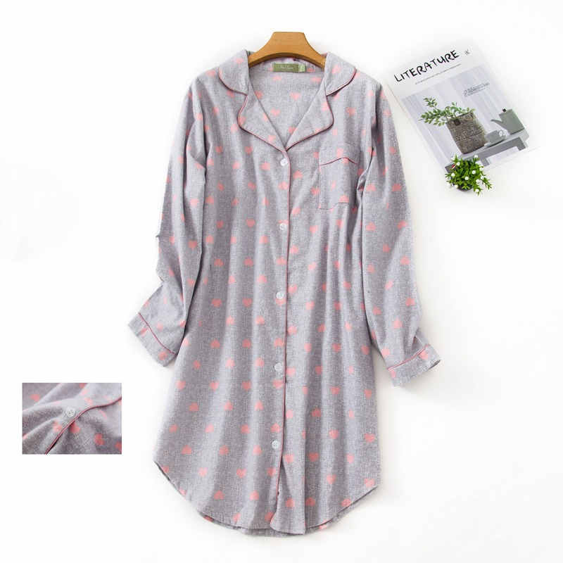 Woven Flannel Cotton Nightshirt